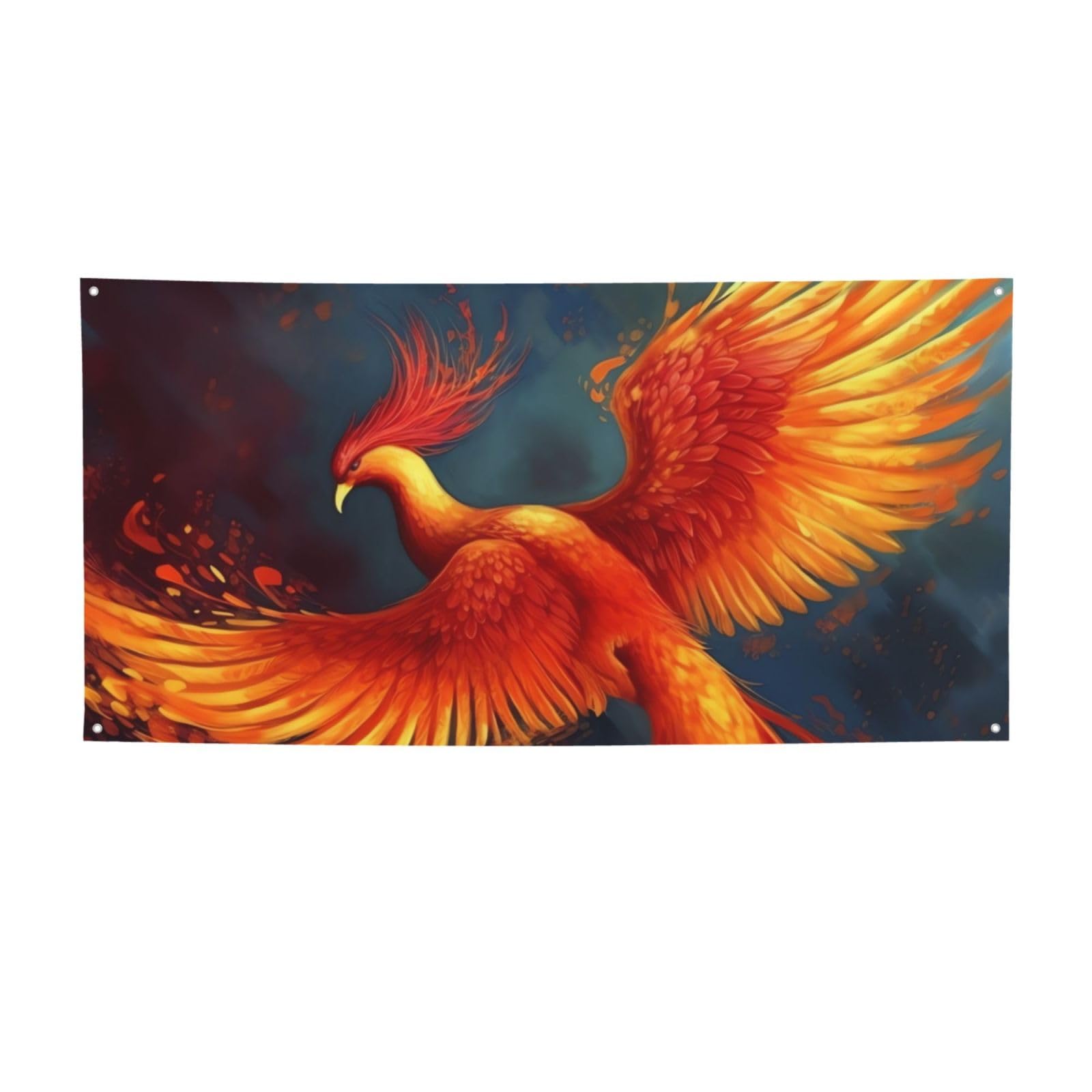 Creative Decor Banner Wall Hanging Backdrop Banner Orange Red Phoenix Large Party Banner Sign Poster Party Backdrops For New Year Graduation Wedding Birthday Party Photography Small