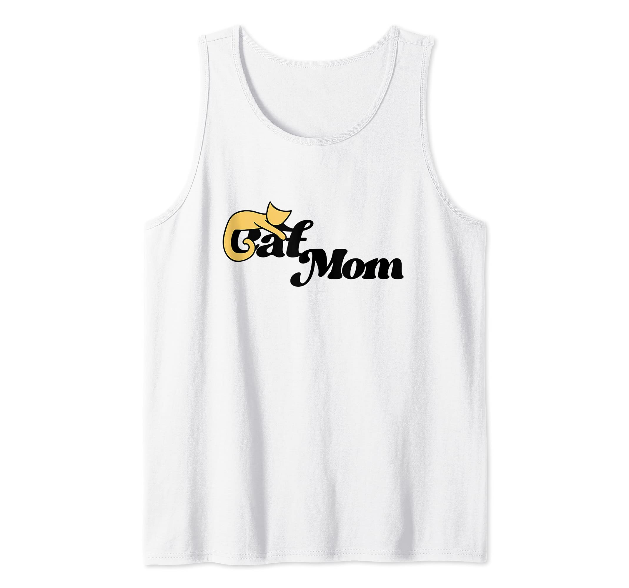 Cat Mom funny cat person Tank Top, White