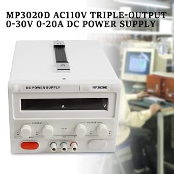 DC Power Supply, MP3020D AC110V Double Output 0-30V 0-20A Adjustable Switching Regulated Variable Bench Linear, LED Digital Display
