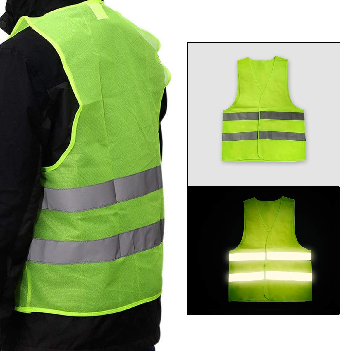 Lot De 10PCS Gilets De Sécurité Jaune Fluo Réfléchissant, Haute Visibilité Pour Cycliste Conducteur Coureur Eboueur Etc 7046 Cm A La Norme Ce Sans Rides Et Lavable 90350384