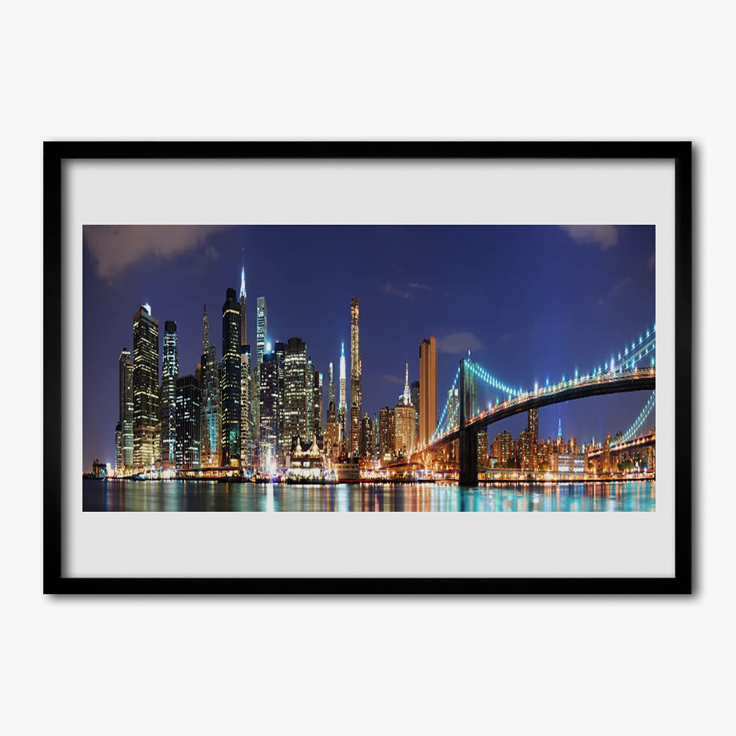 Tulup Marco Póster Cuadro de Pared 100x70cm Decoración Cartel Enmarcado Cuadros Decorativos Arte Mural Paredes de Sala, Dormitorios y Cocina - Arquitectura de la ciudad de puente