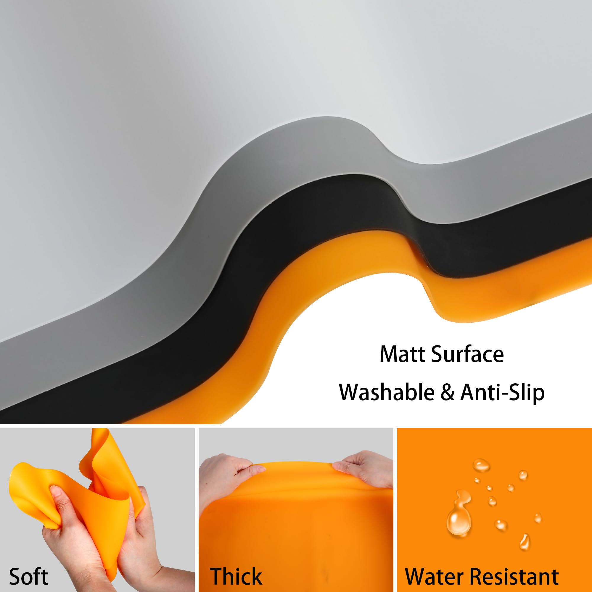 SOSMAR 4 Pack Silicone Mats for Crafts A3 Large Silicone Sheet for Crafts Jewelry Casting Resin Moulds Mat Silicone Painting Mats Art Mat Placemat 15.7 x 11.7 Inches - Image 2