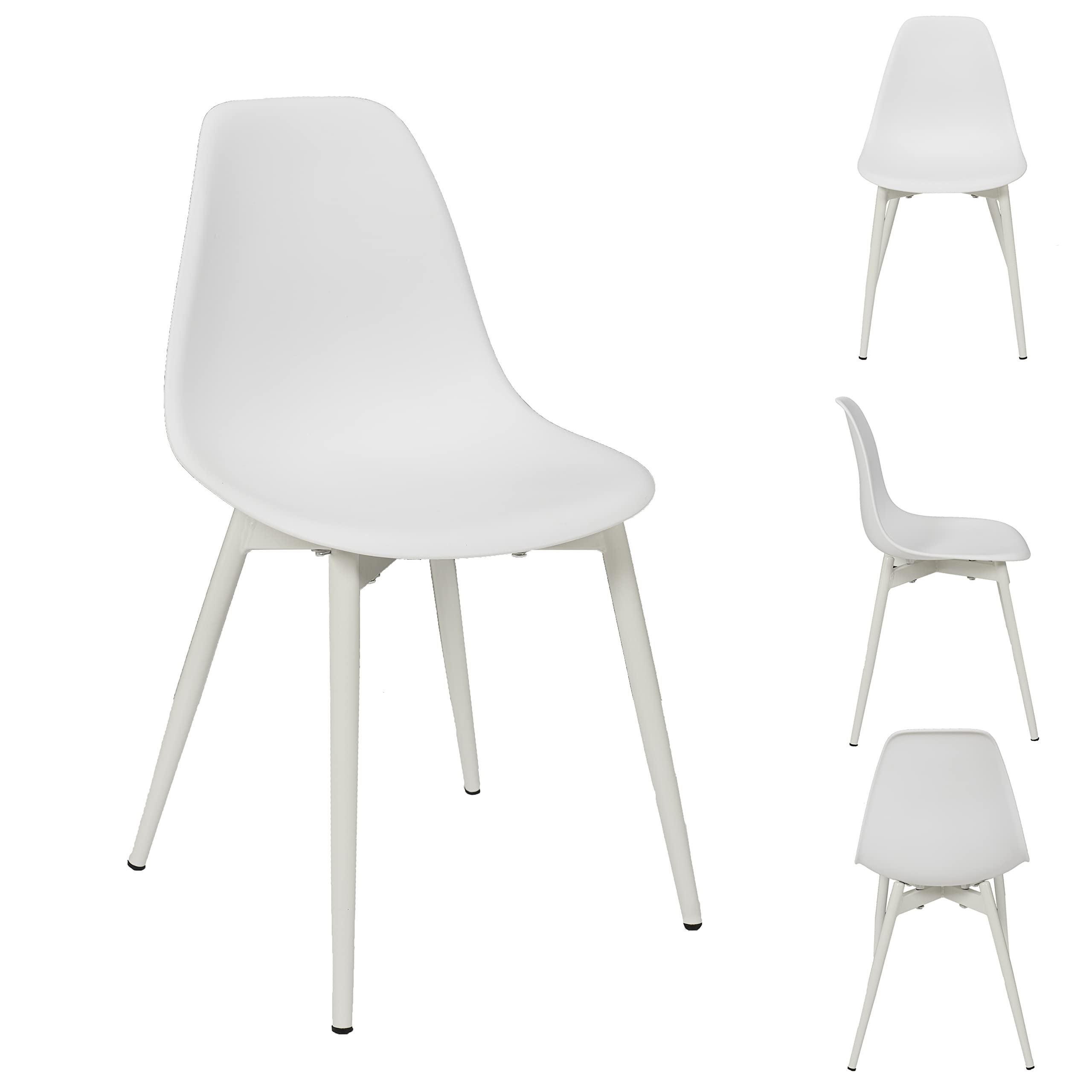 HOME DECO KIDS Set di 2 sedie per Bambini Lina Bianca per Sala da Pranzo, Soggiorno, Polipropilene Ferro battuto, 37.7 x H 58.5 x P 31 cm, HD7480