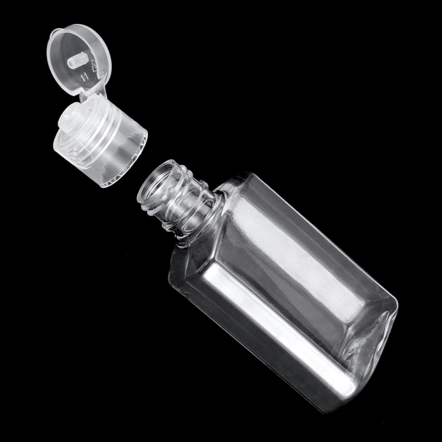 MUKCHAP 100 PCS 1 oz Clear Travel Bottles, 30ml Refillable Portable Plastic Bottles with Flip Cap for Travel, Outdoor Camping, Business Trip