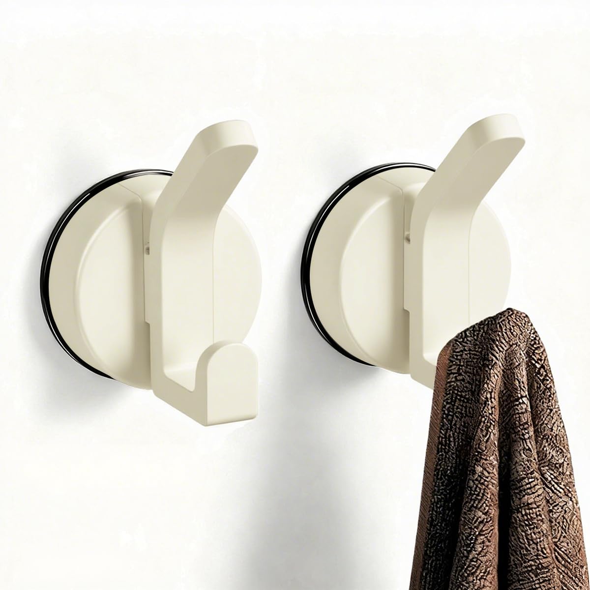 LEVERLOC Porta rasoio per doccia, confezione da 2 ganci a ventosa per bagno, riutilizzabili, per asciugamani, accappatoi, rasoio, palla da bagno, gancio per doccia a parete senza danni, supporto