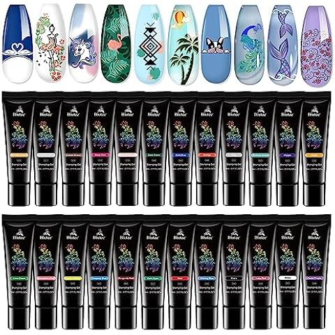 Nail stamping polish gel 24 Colors 5ML UV LED Gel Polish Special Polish Gel Printed Nail Polish Gel Nail Stamp Plate Gel Cover