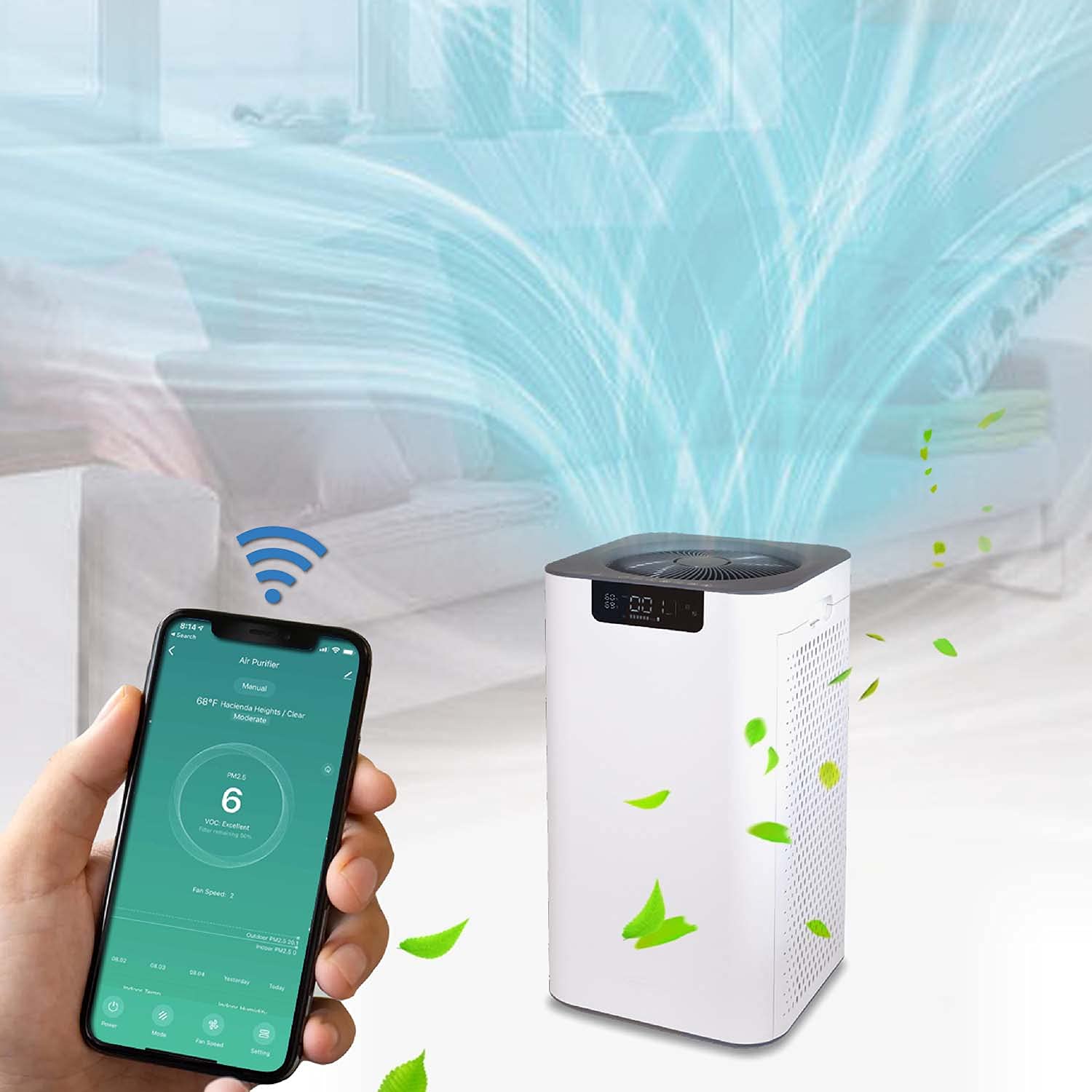 Soleus Air Multi-Room Hospital Quality PLASMA UV True HEPA Air Purifier with Laser Air Quality PM 2 5