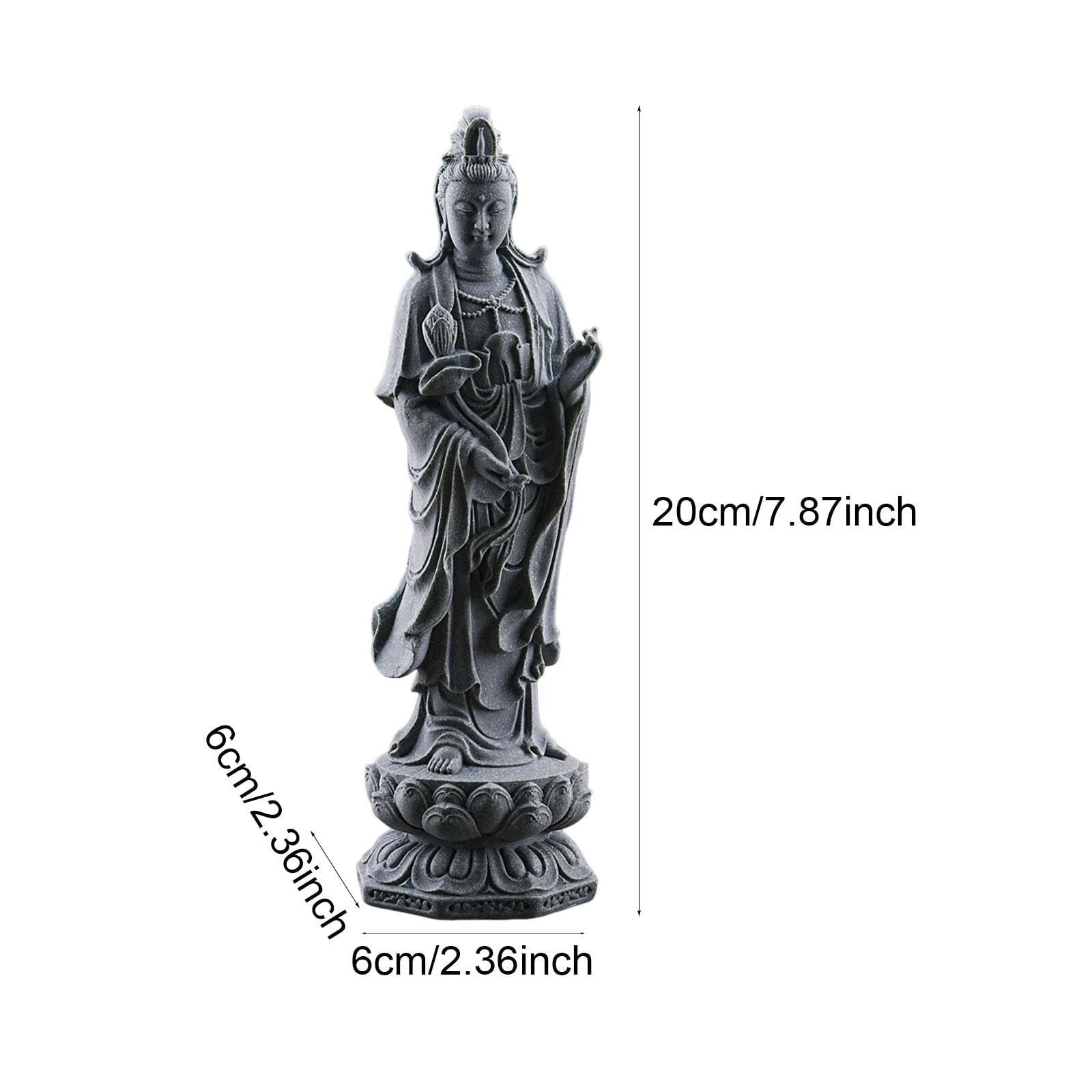 Amazon.co.jp: JunZheHub 観音像 彫刻工芸品 仏教装飾 置物 樹脂製