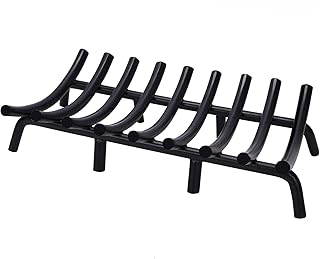 Fire Pit Grate - 23 Inch Fireplace Grate 3/4" Heavy Duty Firewood Stove Log Holder Rack Grates Solid Round Steel Indoor Outdoor Camping Chimney Hearth Wood Burning Fireplace Accessories Tools