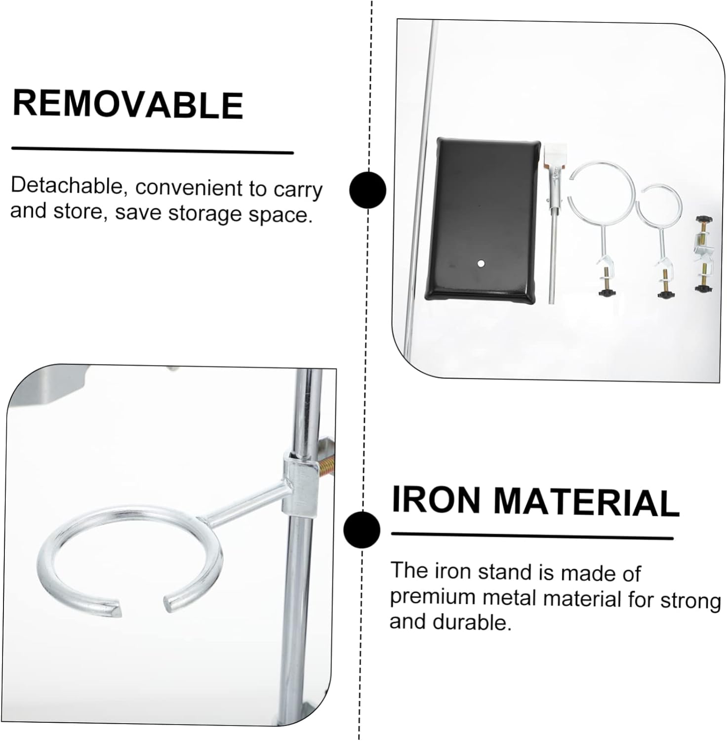 PRETYZOOM Strong Support Square Bracket Lab Stand Disassemblable Iron Rack for Laboratory Supplies