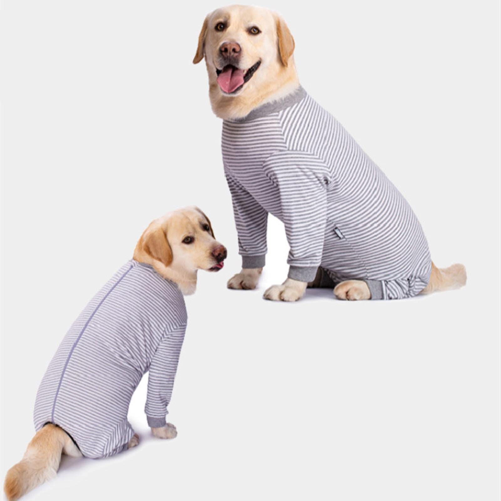 Grande cane Pigiama Dog Toorsie Stripes caldo maschio femminile pienamente coperto pancia per pigiami di cane di medie dimensioni