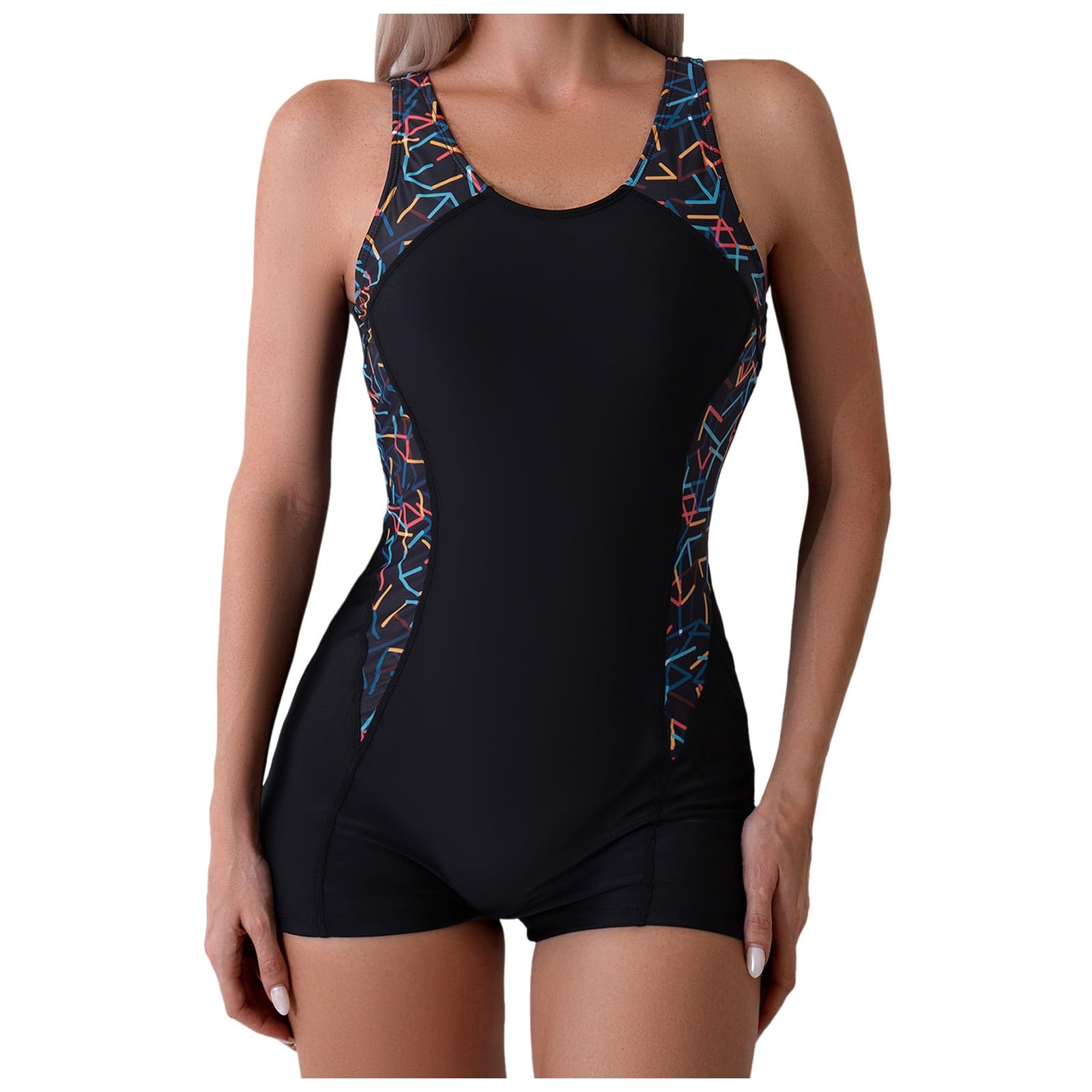Generico Costume da Bagno Donna, Sportivo da Boyleg Racerback Sportivo A Copertura Totale, Facile da Indossare