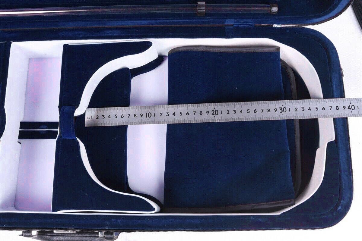 4/4 Bratschenkoffer in voller Größe, leicht, Nylon, länglich, tragbar, für 38,1–40,6 cm (15–16 Zoll) Bratschen, langlebig, leicht, starke Bratschentasche (innen blau), 63 MN