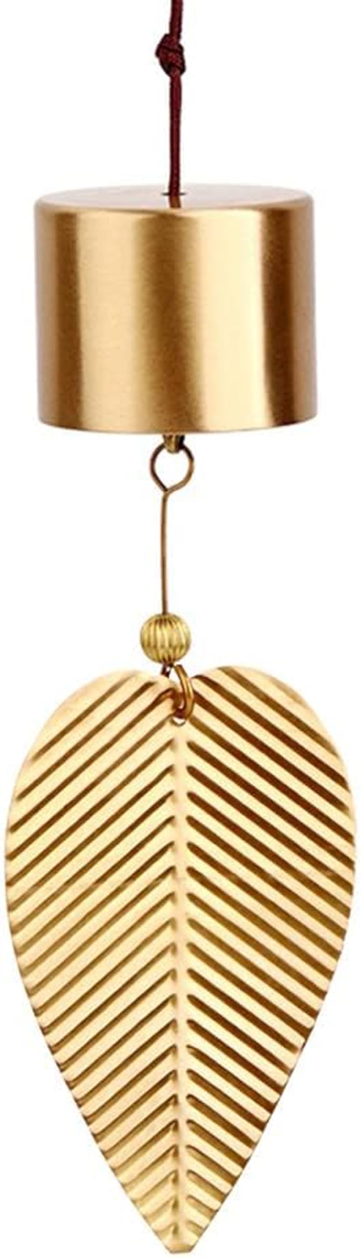 Excefore Gold Leaf Wind Chime - Feng Shui Bell for Good Luck & Wealth, Decorative Hanging Pendant, 1PC