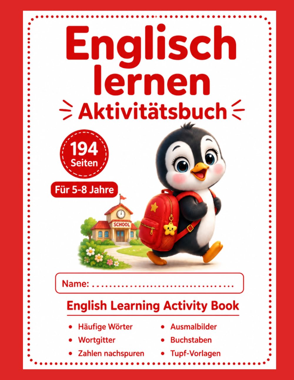 Englisch lernen Aktivitätsbuch: 194 Seiten Für 5-8 Jahre