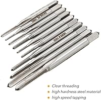 Vista 5 de 10 piezas de brocas micro y grifos pequeños de mano, rosca métrica M1-M3.5, HSS, mini, juego de rosca de tapón, rosca de tornillo, rosca de taladro