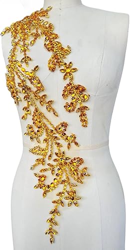 Vista 109 de PLune Diamantes de imitación acrílicos brillantes hechos a mano en apliques de encaje, cuentas de costura, parches para accesorios para vestido