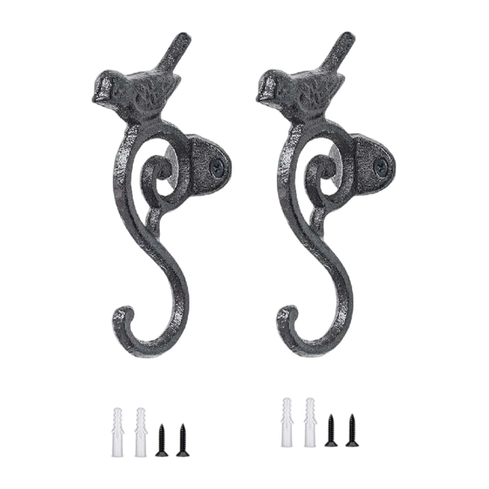 Xjdzineq of 2 Elegant Iron Bird Shaped Wall Hooks for Hanging Clothes Hats and Bags Decorative Hangers Iron Bird Hook
