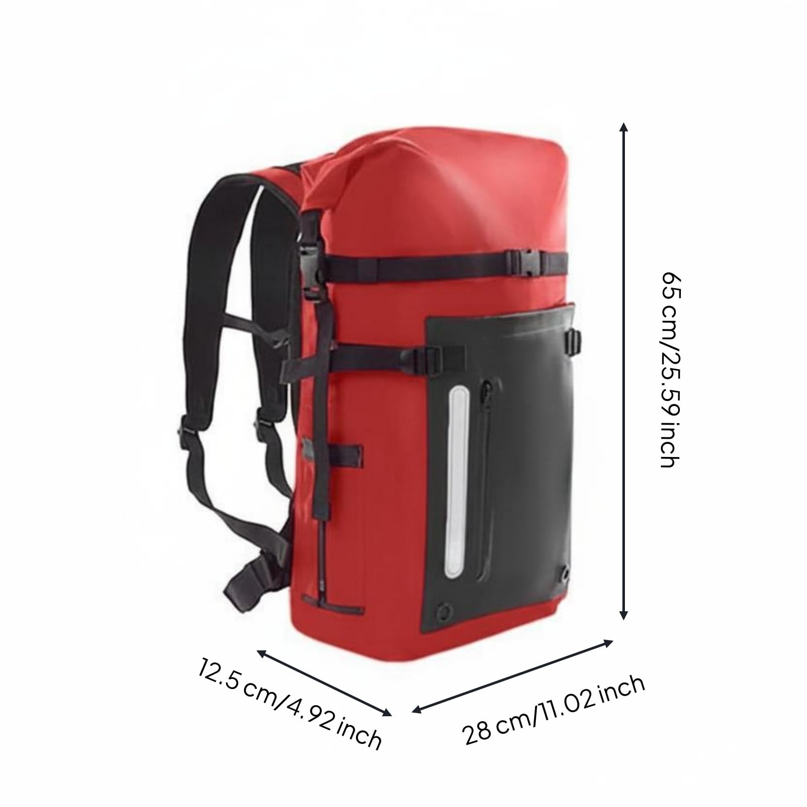 Milageto Sac à Dos Compartiment Sec Humide Expédition Sac à Dos Étanche Grande Capacité pour Nage, Plein Air, Snorkeling, Rouge, Rouge Vif, 20L