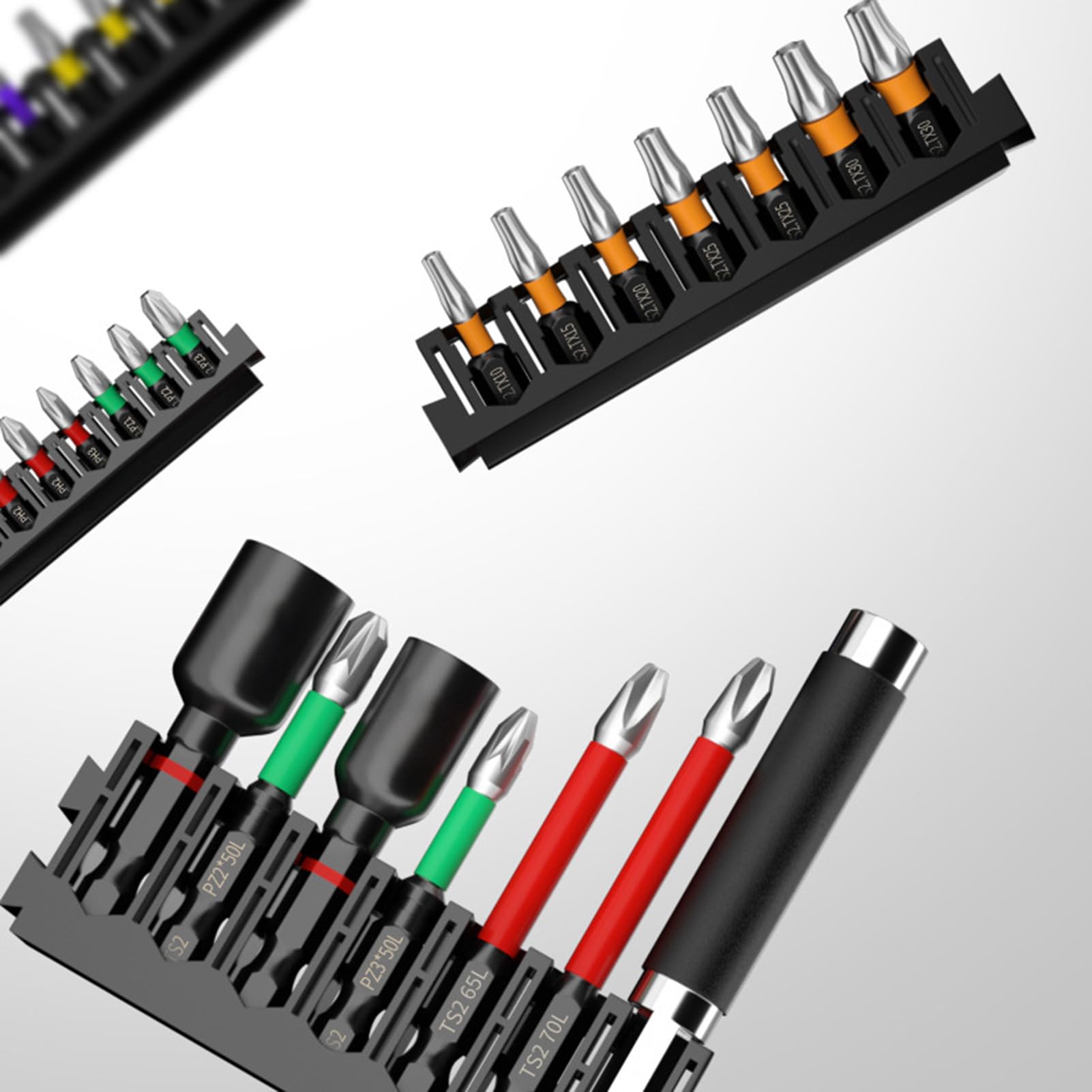 Set di Bit Avvitatore Bussole Magnetiche Precisione con Guaine | Inserti per Avvitatore Guaine adatte a lavorazione del legno, automotive, elettronica, edilizia, riparazioni domestiche