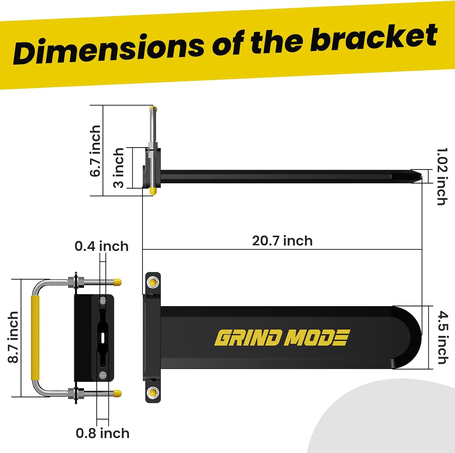 GRIND MODE Steel Chainsaw Holder for Tractor, 20’’ Universal Chainsaw Carrier for Tractor - Chainsaw Scabbard ATV Chainsaw Mount Compatible with/UTVs/Trucks