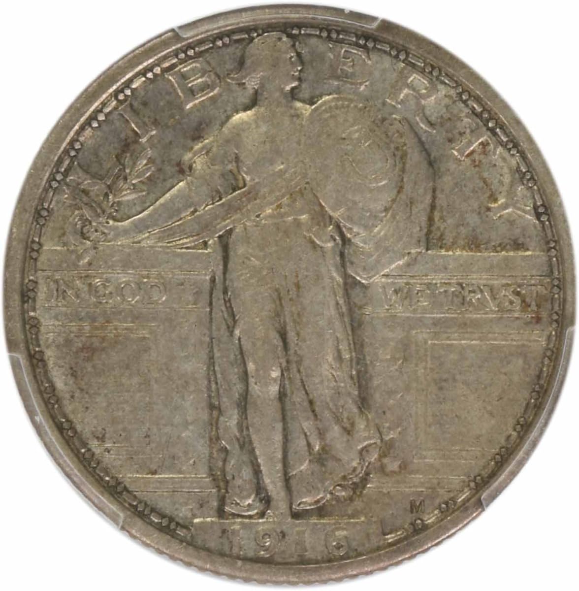 1916 P Standing Liberty Quarter, CAC Verified PCGS EF45
