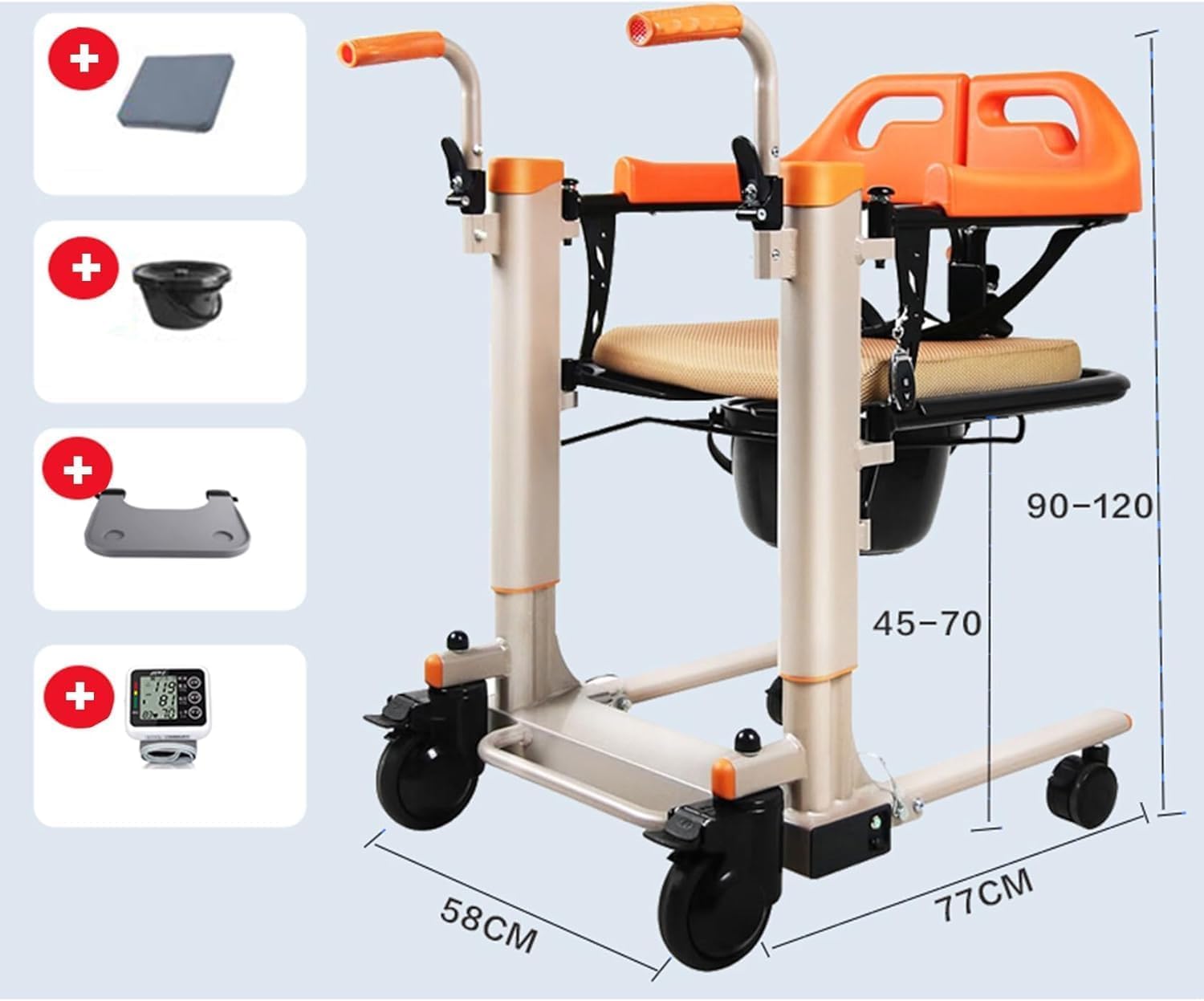 Amazon.co.jp: 5-in-1 患者リフト車椅子 180 度分割椅子電動患者リフト