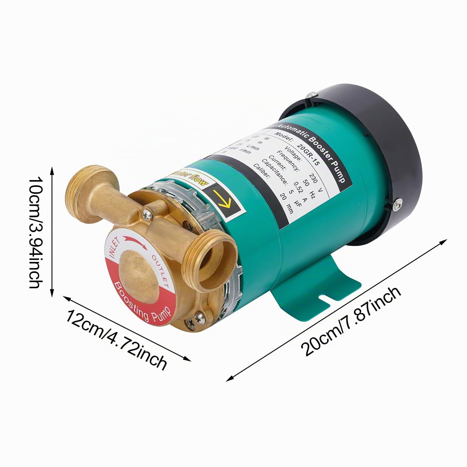 Pompe Surpresseur 120W Autocontrole Débit D'eau 2850r/min Débit Maximum 25L Surpresseur Eau Pompe à Eau pour Pomper de L'eau Garage, Remplir Étang ou Augmenter Pression Tuyau D'arrosage