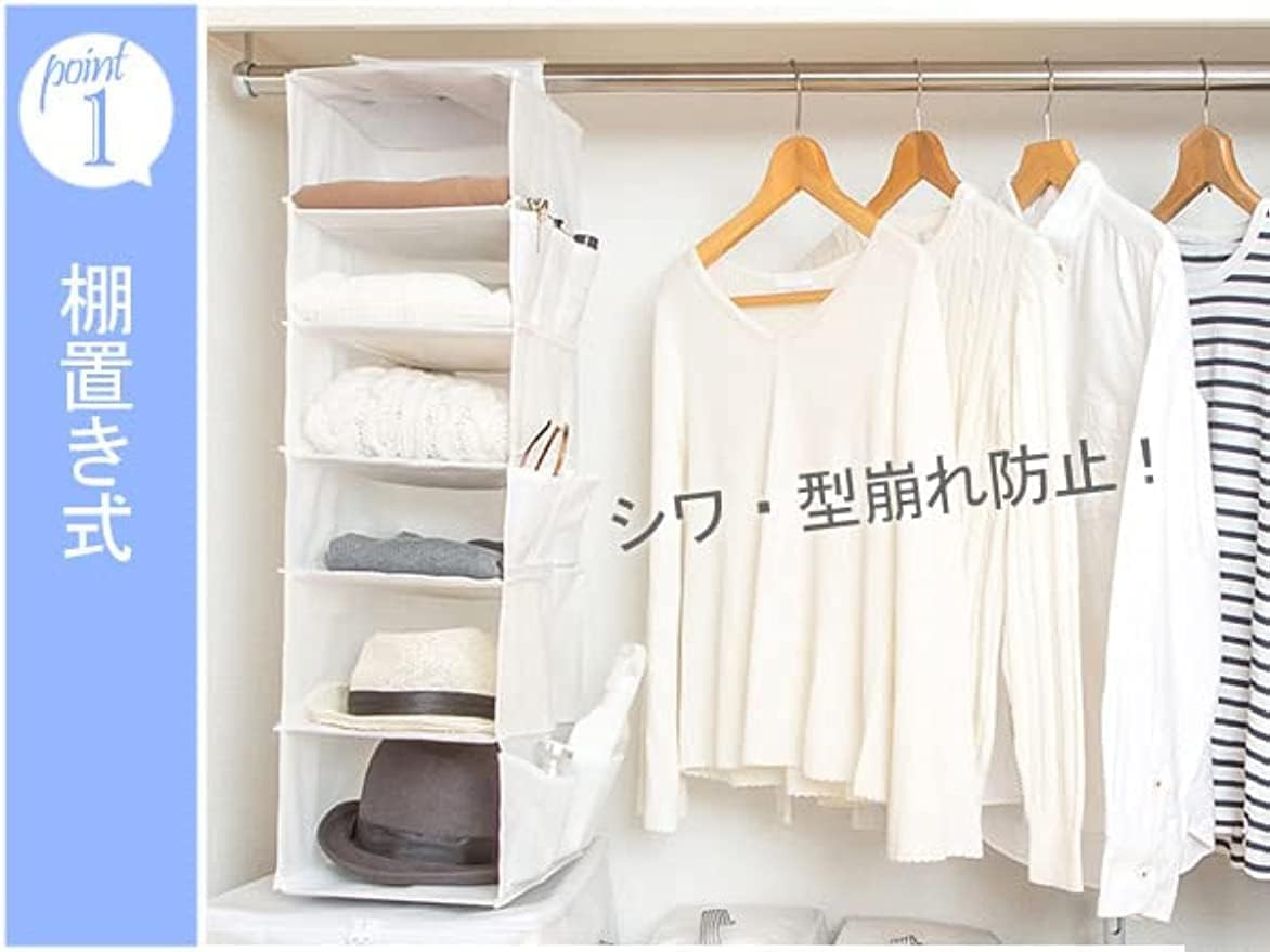 Amazon｜吊り下げ収納 6段 衣類 小物収納 幅23×奥行30×高さ80cm