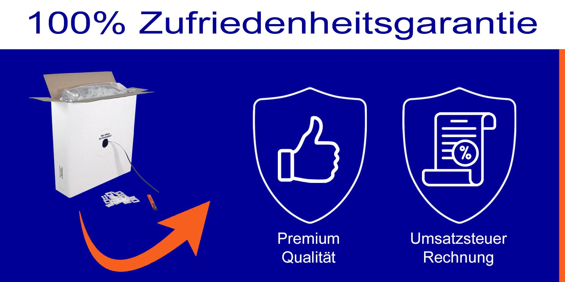 1 Stück Handumreifungsset | PP-Umreifungsband 16×0,5mm im Spenderkarton, 1000 Stück selbstsperrende Kunststoffschnallen und ein Cutter Messer | Komplett-Set für manuelle Umreifung & sicheren Versand