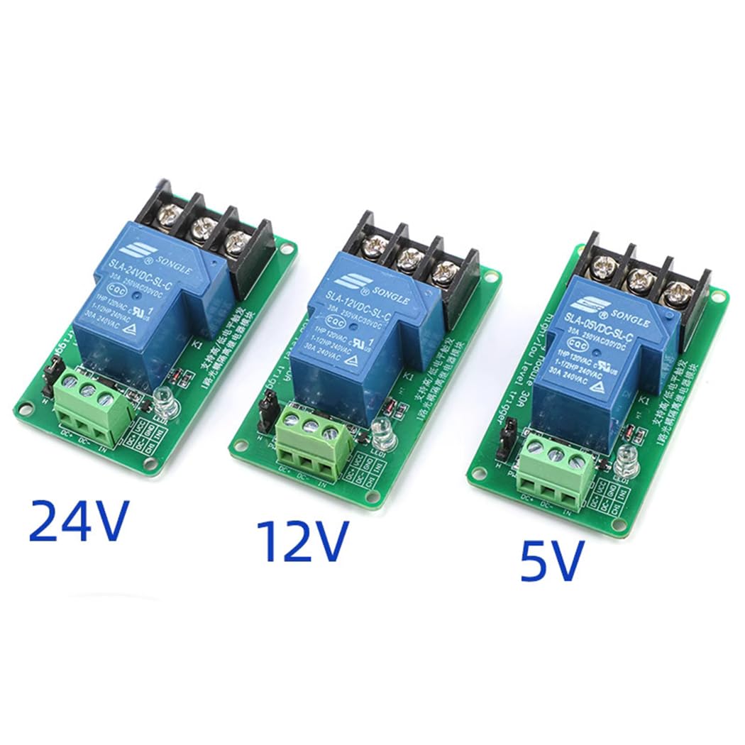 HiLetgo 2pcs 5V 30A One Channel Relay Module Optocoupler Isolation High and Low Trigger 5V