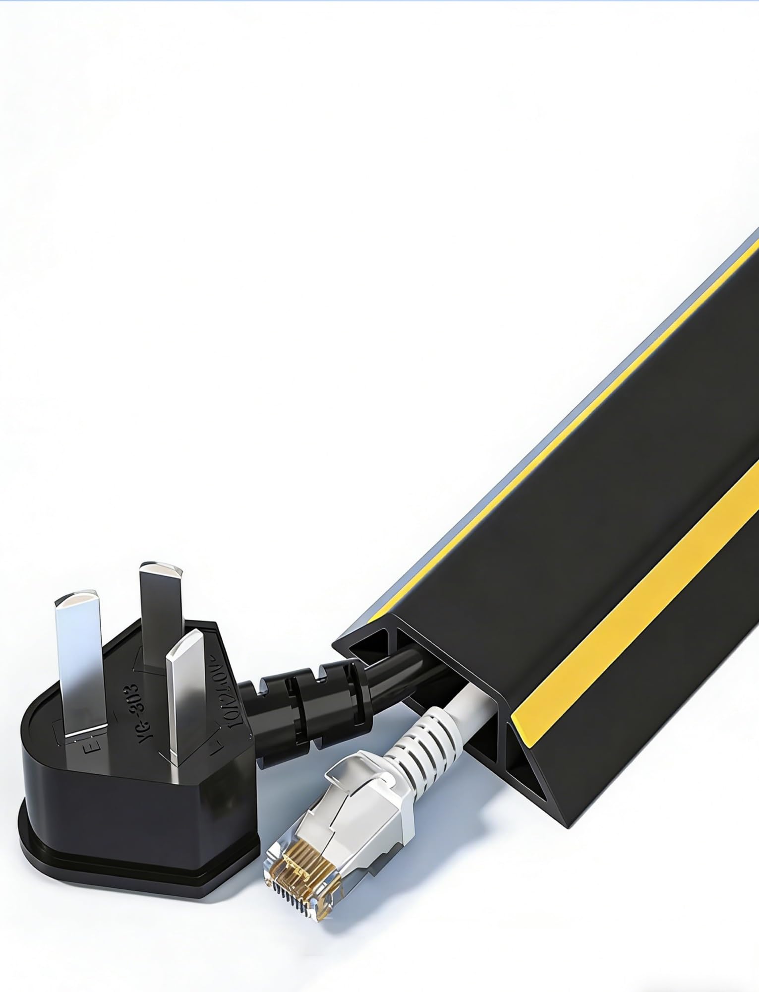 Copricavo autoadesivo for protezione cavi da pavimento, correttore for cavi resistenti/canale di linea for officina/magazzino/fabbrica, tubo ordinato for cavi decorativi(Color2,W4cm)