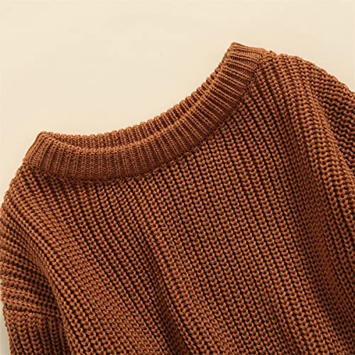 Image of Afunbaby Baby Girl Boy Knit Sweater Blouse Pullover Sweatshirt Warm Crewneck Long Sleeve Tops for Infant Toddler
