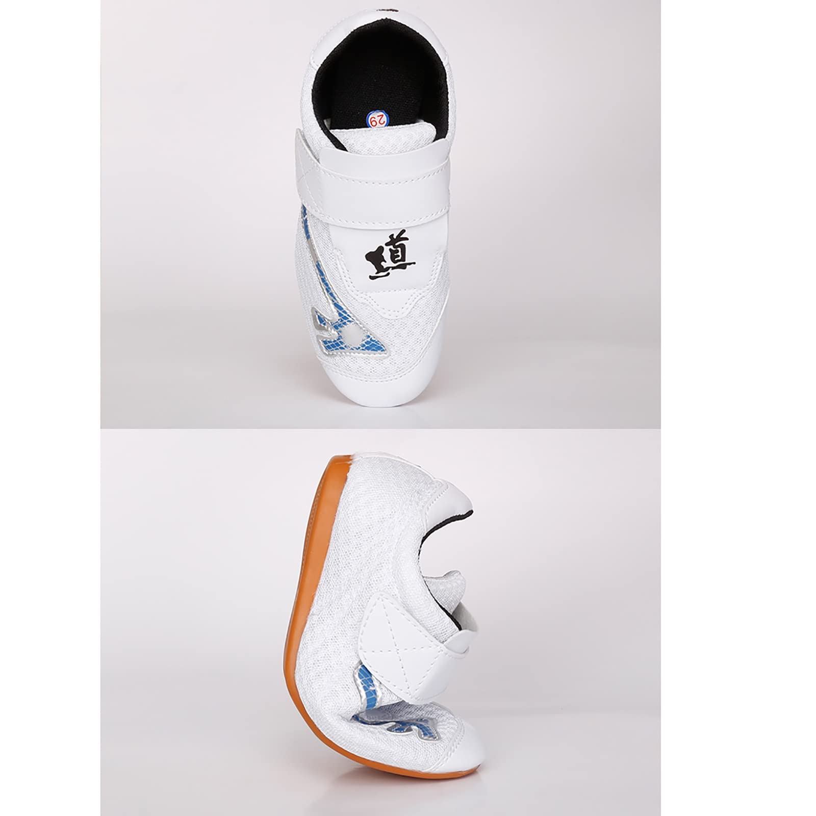 Taekwondo Karate Scarpe per Arti Marziali, Unisex Comode Mesh Traspiranti Sneakers Tai-Chi Taekwondo, per Bambini Adulti Leggere Scarpe da Allenamento Morbide ( Color : White , Foot length : 20.5cm )