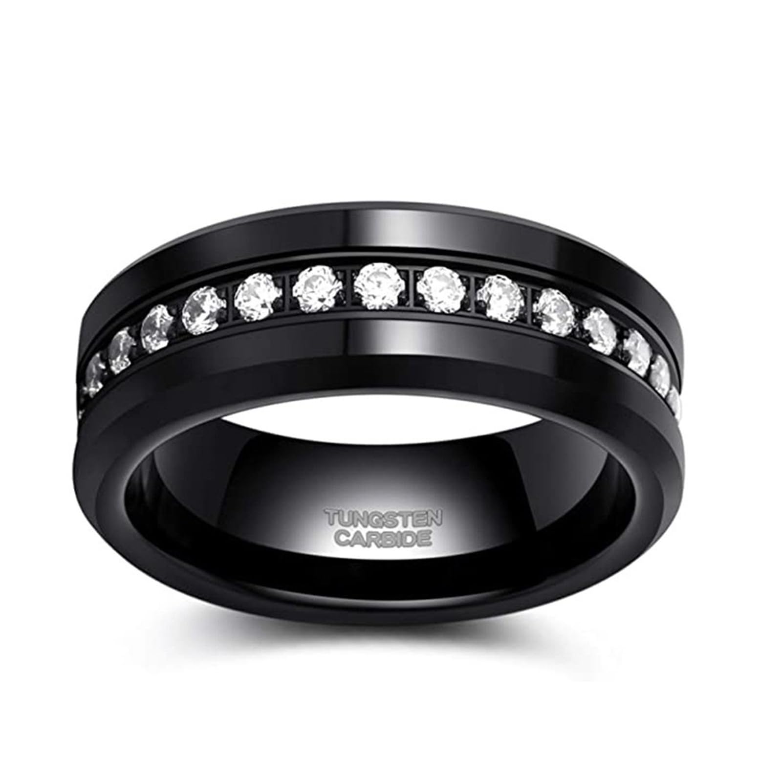 Anillo de Boda Hombre 8 mm, Anillos Tungsteno Personalizado Talla 14 a 30
