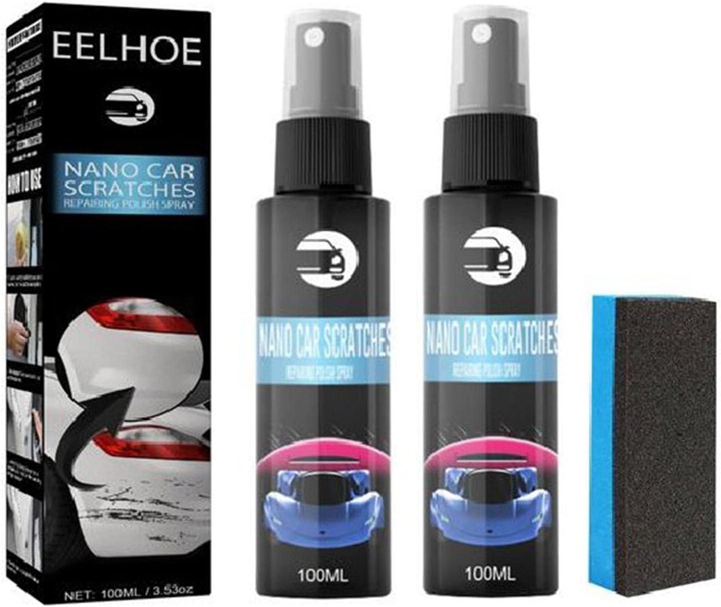 Auto Kratzer Entferner Set - 2x Paste + 12x Nano Tücher Für Lackreparatur