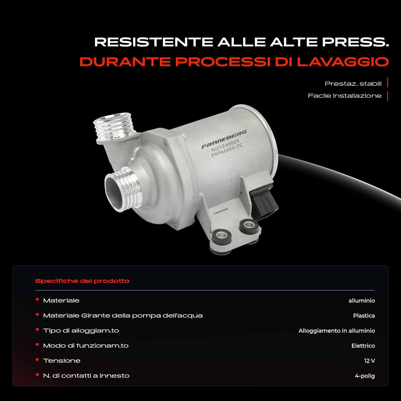 Frankberg Pompa acqua supplementare Compatibile con 2 Coupé F22 F87 3.0L Serie 5 F10 3.0L 4 Cabriolet F33 F83 3.0L 2 Cabriolet F23 3.0L 4 Coupé F32 F82 3.0L SK1660E