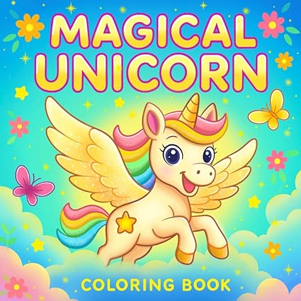 Magical Unicorn Coloring Book for Kids Ages 48 Featuring 50 Cute