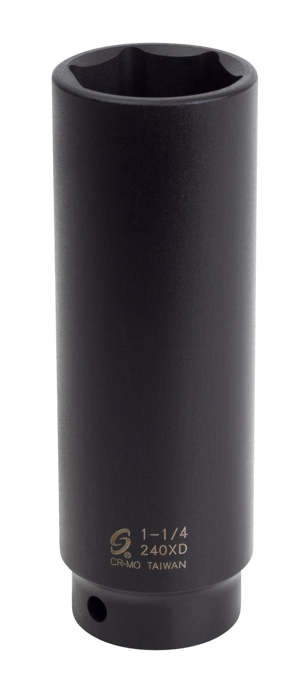 SUNEX Tools 1/2 in. Drive 1-1/4 in. 6-Point Extra Deep Impact Socket, CR-MO Steel, Model 240XD