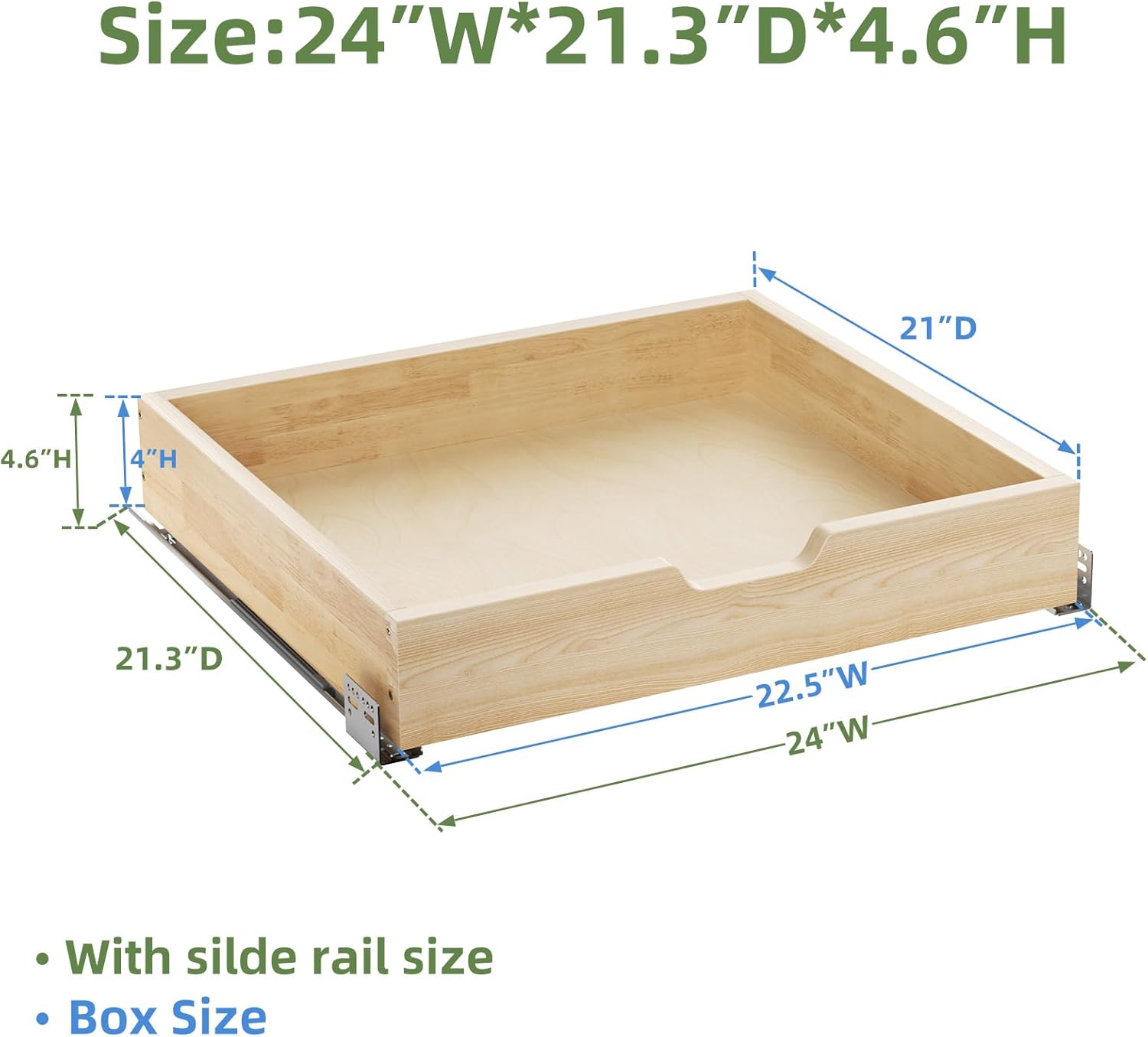 Pull Out Drawers for Cabinets, 22½” W x 21” D Soft Close Slide Out Drawers for Kitchen Cabinets, Cabinet Pull Out Shelves Requires At Least 23.5” Cabinet Opening - Image 3