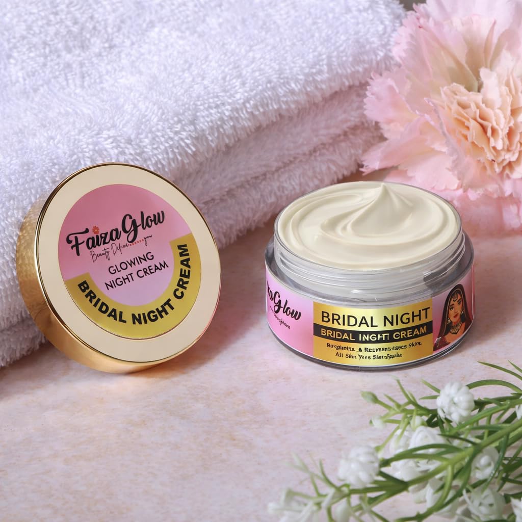 Faiza Glow Bridal Night Cream 30ml | Skin Brightening & Dark Spot Removal Cream | Overnight Repair for Glowing Skin | Suitable for All Skin Types-picture-23