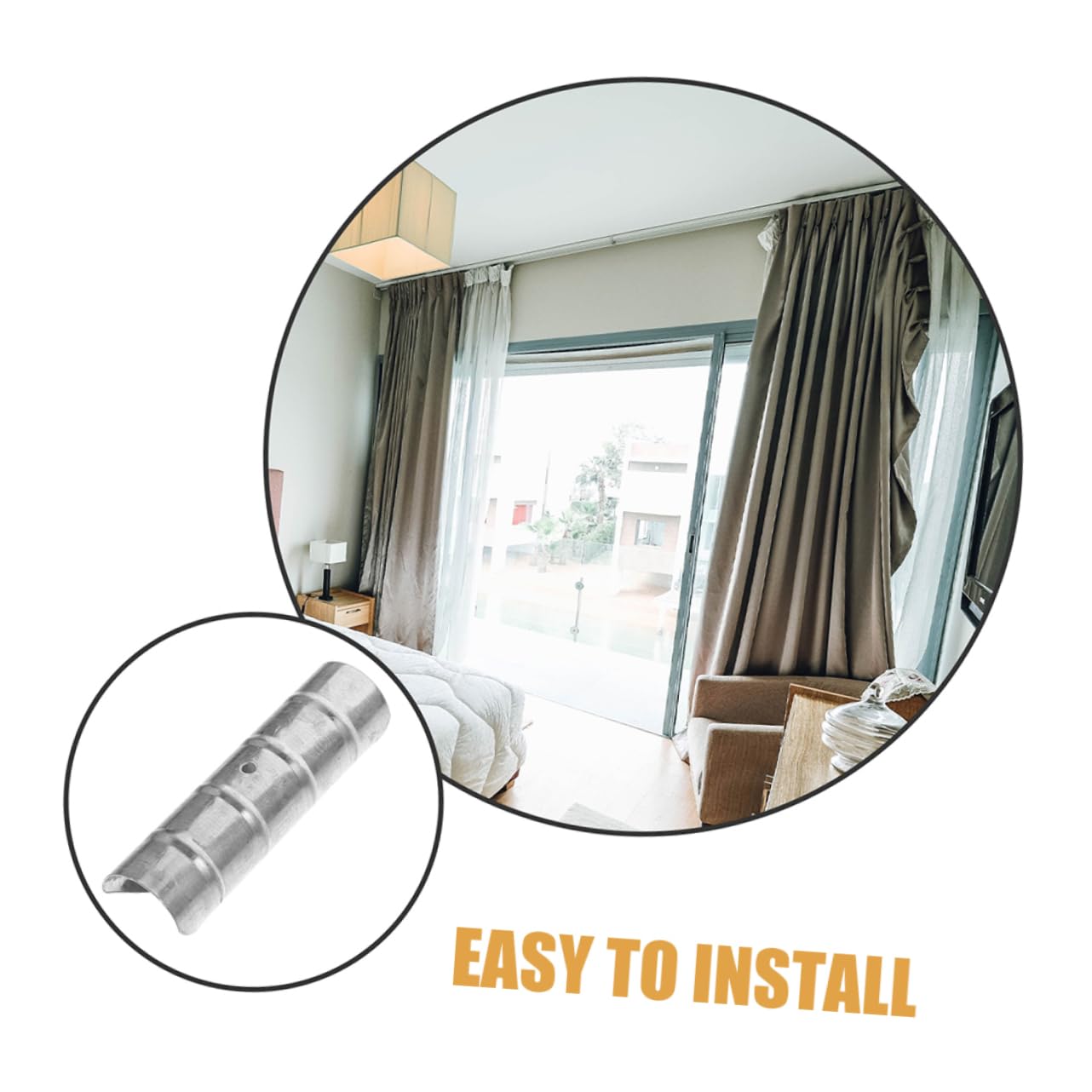 Zerodeko 2Pcs Roman Rod Connector Joints for Curtain Rods Plated Drapery Rod Connectors for Window Treatments Easy to Install and Detach for Home Decor