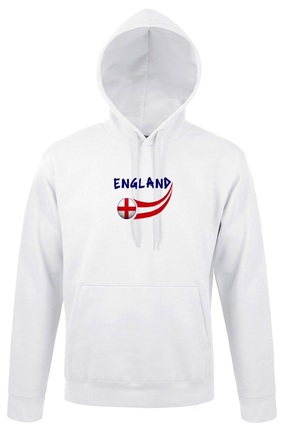Supportershop Men England Hooded Football Sweatshirt - White, Large