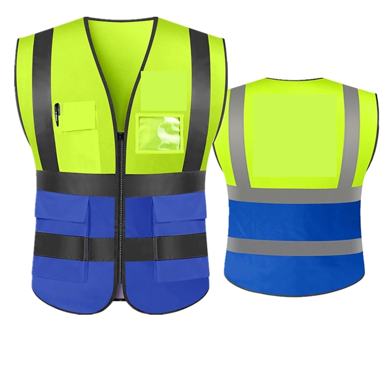 Chaleco reflectante de seguridad, chaleco de trabajo de alta visibilidad, uniformes de trabajo de construcción, seguridad de ingeniero, 1 Uds.(Orange Blue,XXXL-Chest 148cm)