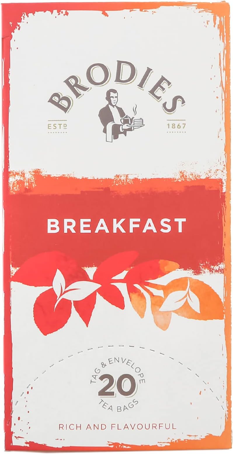 Breakfast Tag and Envelope - 6 Tea Boxes of 20 Tea Bags each (total 120 Tea Bags) - Rich and flavourful Scottish Tea with a bright and brisk malty flavour - Ideal for Breakfast