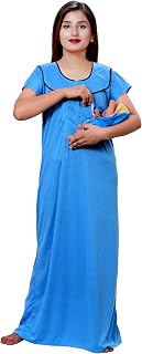 ANGLINA Women's Hosiery Cotton, Nursing, Feeding, Maternity Nighty - Zip Opening at Bust - Before and After Baby Multipurp... Price In India