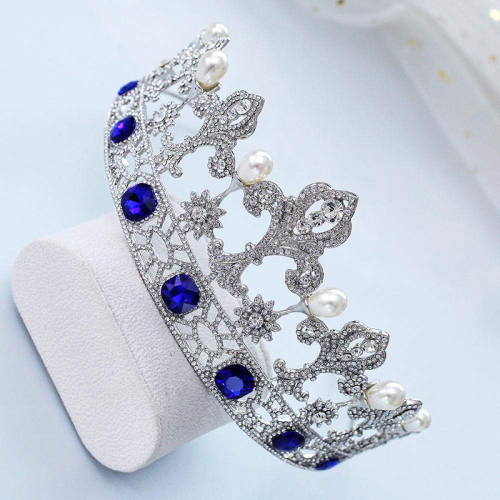 Tiara, stop strasu, Bridal Crown, ozdoba na głowę, perła, kwiat, europejska, niebieska, prosta, modna, wesele, ozdoba do włosów, w stylu vintage, opaska na czoło na imprezę