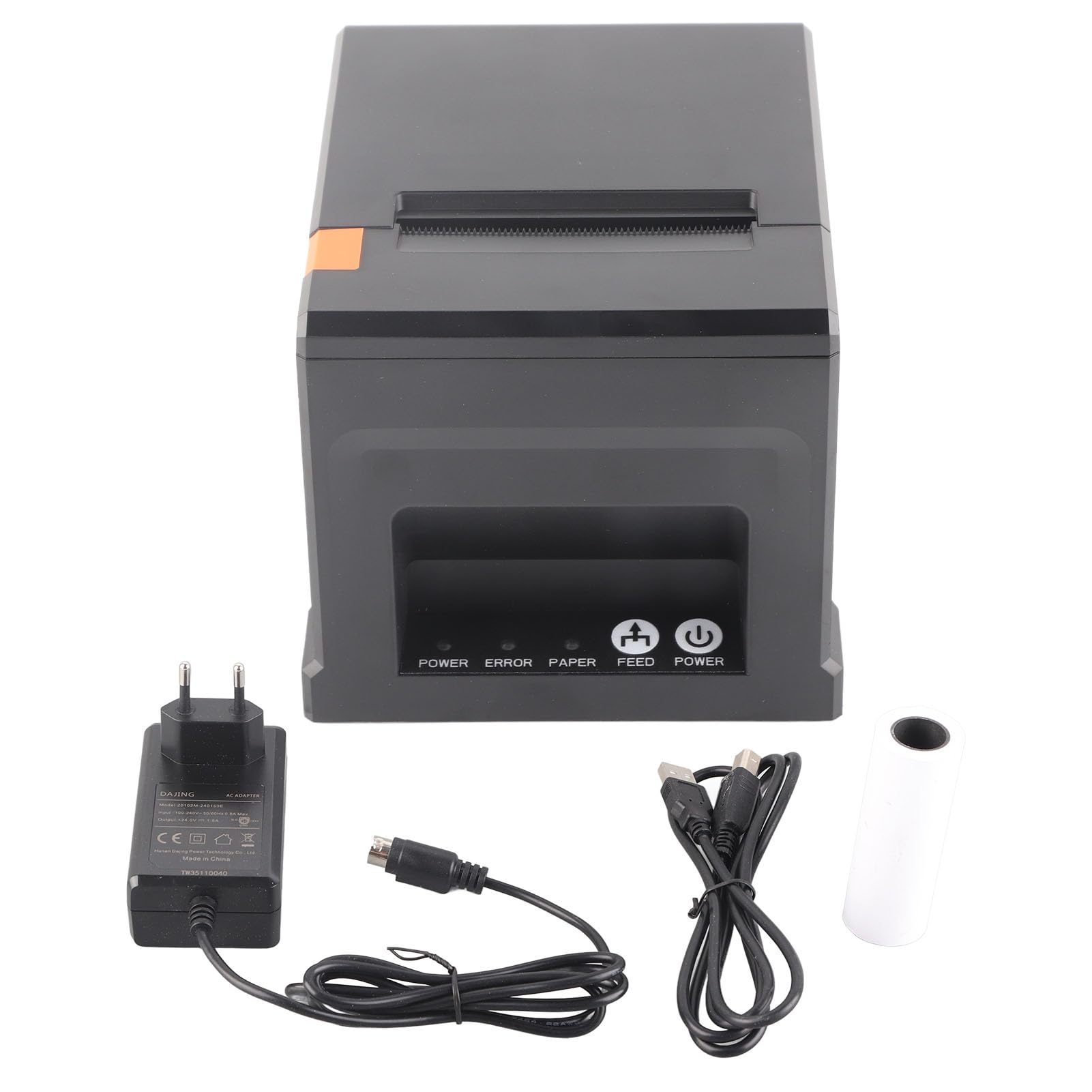 Impresora Rongta POS Impresora Térmica de Recibos USB de 80 Mm con Soporte de Cortador Automático Cajón de Efectivo para Cocina de Restaurante, Interfaz Ethernet Serie USB