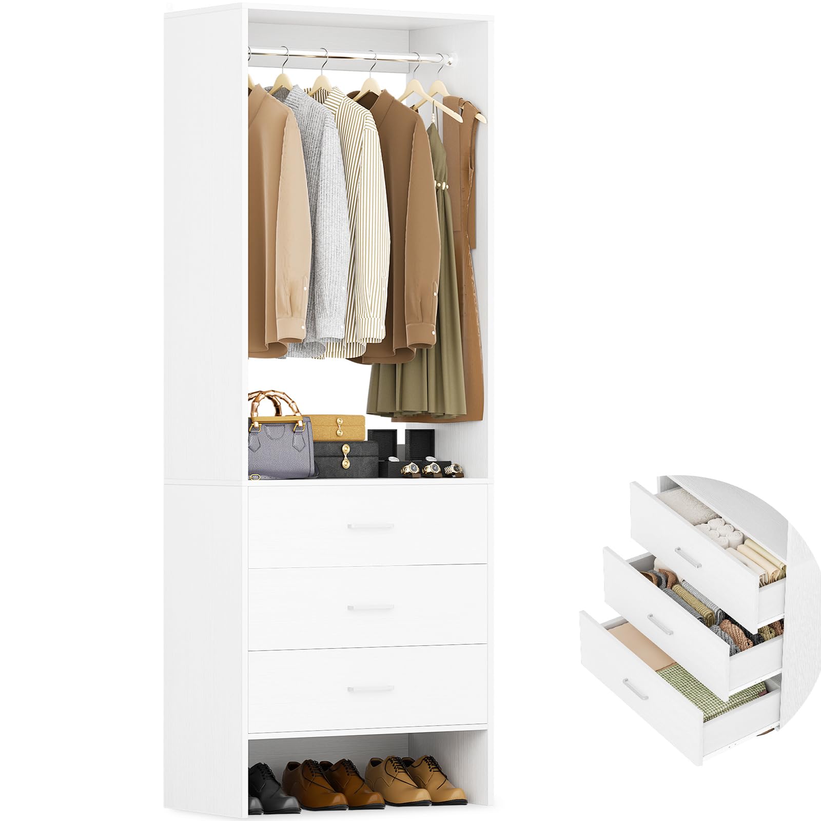 Aheaplus 1.8FT Closet System with Drawers