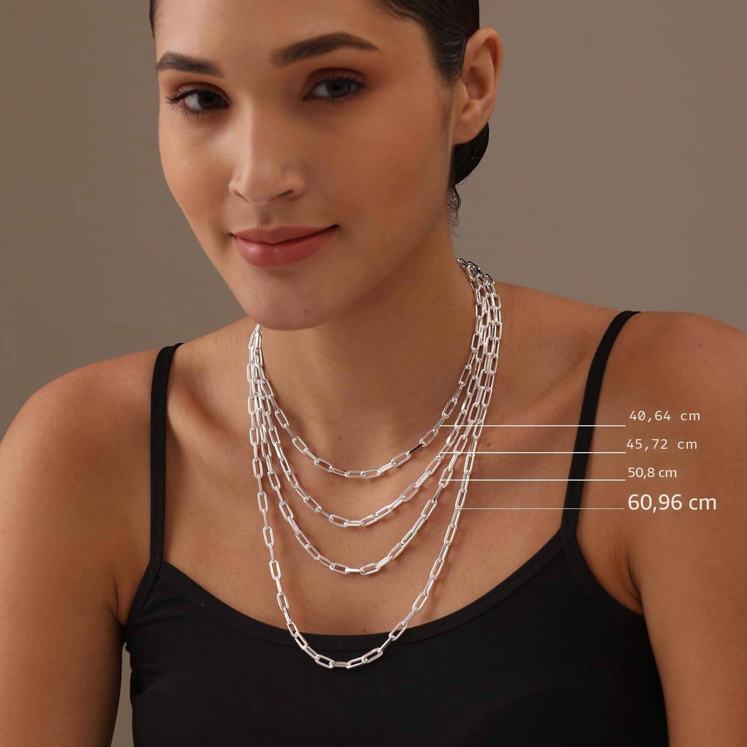 LeCalla Links Plata de ley joyería italiana 0.118 in 0.138 in 0.177 in clip de papel cadena collar para adolescentes mujeres hombres 16 18 20 24 pulgadas